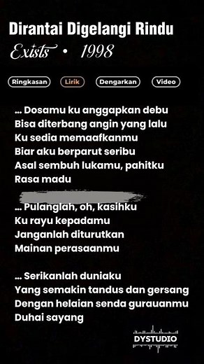 Dirantai di Gelang Rindu – Exist (Lirik & Kenangan 90-an)