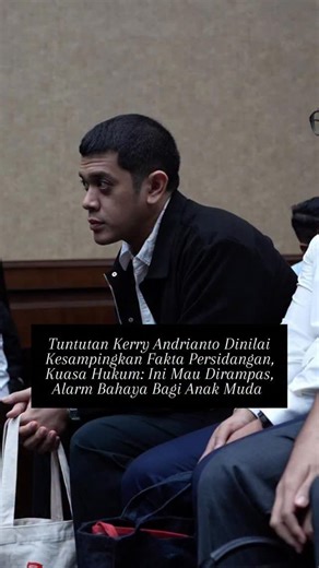 Mimin on Instagram: "Tuntutan Kerry Andrianto Dinilai Kesampingkan Fakta Persidangan, Kuasa Hukum: Ini Mau Dirampas, Alarm Bahaya Bagi Anak Muda . . . Kerry Adrianto pemegang saham PT.OTM dituntut 18 tahun dan denda ganti rugi senilai 13,4 Triliun oleh Jaksa Penuntut Umum, Kuasa Hukum Kerry keberatan karena tuntutan ini dinilai mengenyampingkan data persidangan dimana 48 saksi yang dihadirkan Jaksa Penuntut Umum tidak satupun menyebutkan Kerry bersalah . Kerugian sewa tangki yang mana itu total