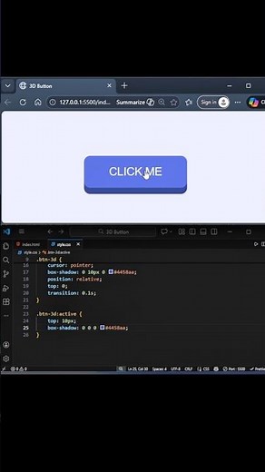 3D Button using HTML and CSS