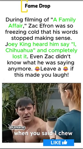 Zac Efron Was So Cold On Set He Accidentally Said "I, Chihuahua" 😂 #blooper #funny #shorts