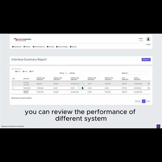 PowerVFD Portal Guide | 6.4 Interface Summary Report