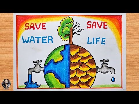 World Water Day Poster Drawing /Creative Environmental Poster Idea