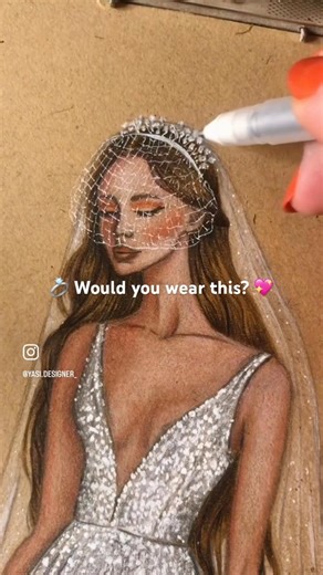 Dreamy Royal Wedding Dress Sketch 👰💫 #shorts