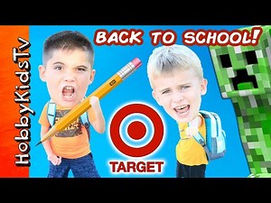 BACK to SCHOOL HAUL at TARGET! School Supplies   Kids Clothes Shopping with HobbyKidsTV - Videos For Kids