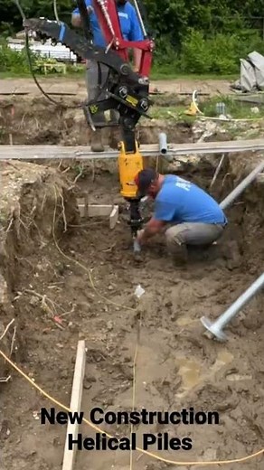 Installing New Construction Helical Piers