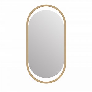 White Lacquered Wall Mirror with Gold Leaf Trim from Studio Privè Collection