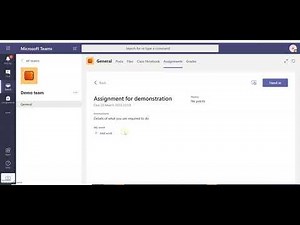 Student demonstration Microsoft Teams - Assignments
