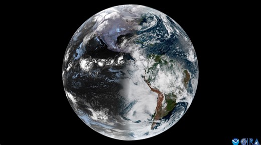 Today marks the Winter Solstice, the day of the year when the Earth's Northern Hemisphere is tilted furthest away from the sun, meaning it's the shortest day and longest night. This animation, captured by National Oceanic and Atmospheric Administration (NOAA)’s GOES-19, shows a timelapse of Earth’s rotation from Oct. 3 to Dec. 20, 2024. It highlights the gradual shift in Earth's tilt relative to the sun and the changing position of the terminator—the line dividing day and night—as the Northern H