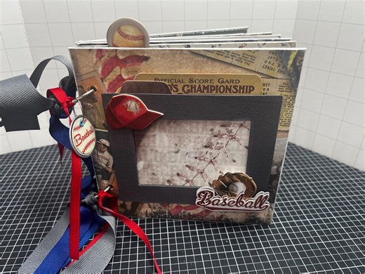 Baseball Scrapbook Premade Pages Chipboard Book- 6x6 Baseball Mini Album - Etsy