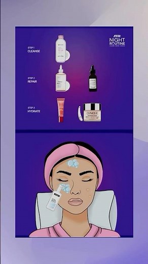 Cleanse, Repair & Hydrate to Get Acne-Free Skin | 3-Step Night Skincare Routine | Nykaa #Shorts