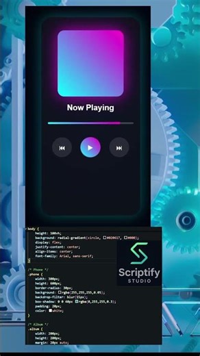 🎧 Music Player UI Animation 🔥 | HTML CSS Mini Project #Shorts #coding #htmlcssjavascript