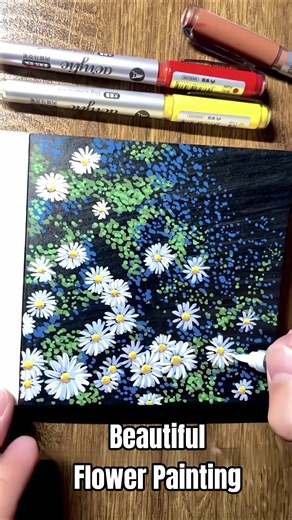 Beautiful Flowers Painting 🌸 | Easy Acrylic Flower Painting for Beginners 🎨| Satisfying Art Tutorial