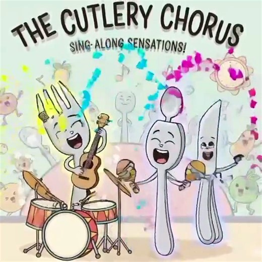 Dancing Dishes Cartoon