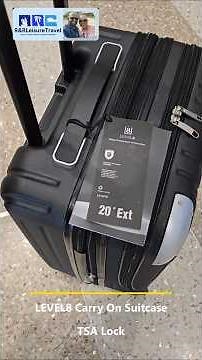LEVEL8 Grace Hard Shell Lightweight Carry-on Suitcase for Airplane, Tsa Lock, Black