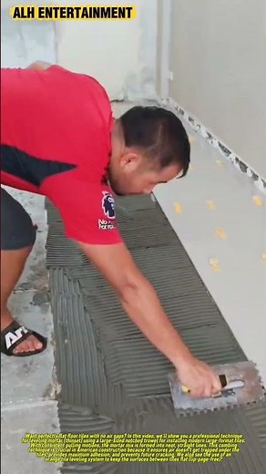 Pro Tiling Secrets! A Quick Way to Level Mortar for Large Format Tile Installation #shorts