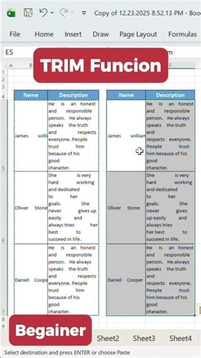 how make 'Trim' function formula in excel. #excel #exceltips #excelformula #exceltutorial