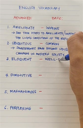 5.9M views · 38K reactions | English words: advanced vs. basic: ameliorate - improve https://youtube.com/@timtimtv1125 #English #vocabulary #synonyms #knowledge #learning | Tim Tim TV | Facebook