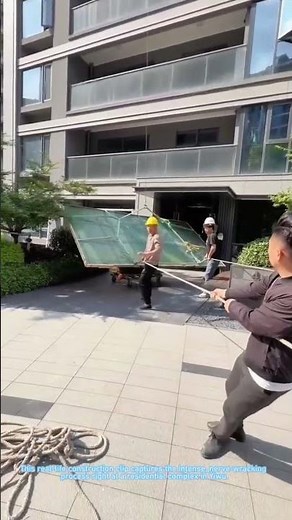 High‑Rise Balcony Glass Lifting: Risky Large Window Installation On Site