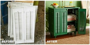 How to Turn Shutters Into a Pretty Cabinet