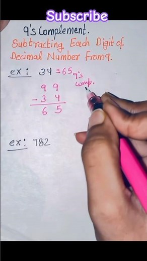 9's complement of a decimal number #decimal #maths #computerscience #mca #shorts