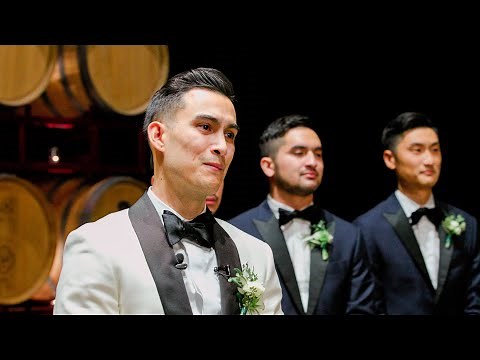 Groom Can't Stop Crying When He Sees His Bride Walk Down The Aisle - Palm Event Center Wedding 😢