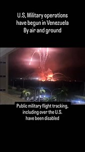 Within the last hour, public flight tracking sites like Flight Radar have stopped showing military aircraft above th US and southern airspace’s. This is reportedly at the direction of the United States Air Force. At this time A Major U.S. military operation against Venezuela is now underway. Numerous residents in affected areas, describe numerous low-flying aircraft overhead, with dozens of explosions heard across multiple areas #us #usa #military #war #news | Steve Hickey