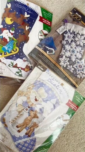 Starting a Bucilla Stocking Kit ❄️ #bucillastocking #feltcrafts #embroidery #christmascrafts