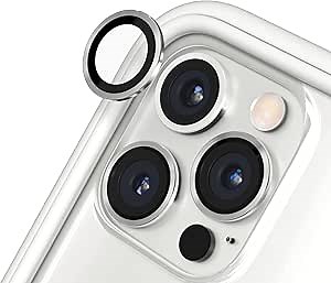 RhinoShield Camera Lens Protector Compatible with [iPhone 12 Pro Max] | Impact Protection - High Clarity and Scratch/Fingerprint Resistant 9H Tempered Glass with Aluminum Trim - Silver