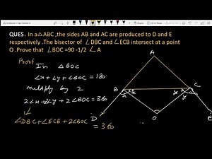 In Triangle ABC sides AB and AC are produced to D and E Respectively Bisector of angles intersect at