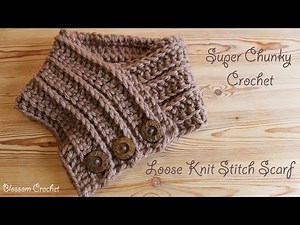 Super chunky crochet - Easiest & Fastest Knit Stitch Scarf/ Cowl