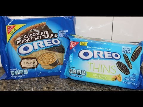 Chocolate Peanut Butter Pie Oreo & Pistachio Thins Oreo Cookie Review