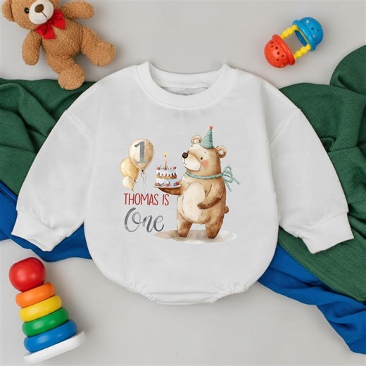 First Birthday Bear Baby Clothes, Little Bear Party Baby Romper, One Year Old Birthday Outfit, Newborn Gift Keepsake, Birthday Baby Gift - Etsy