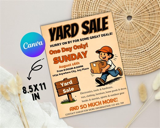 Editable Yard Sale Flyer Template Garage Sale Flyer Rummage Sale Flyer Neighbourhood Garage Sale Yard Sale Fundraiser - Etsy