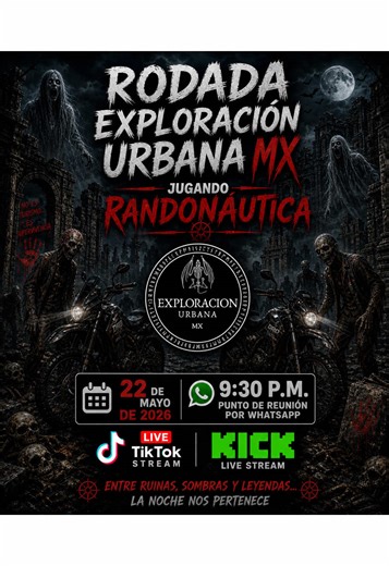 22 de mayo CDMX Inf DM ahí nos vemos chicos #urbex #biker #randonautica
