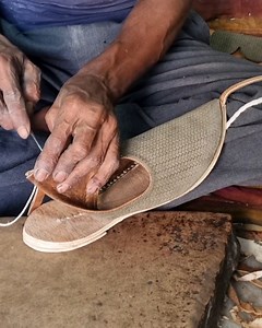 Manufacturing process of making Handmade leather shoes in Indian village #leathershoes | Desi journey