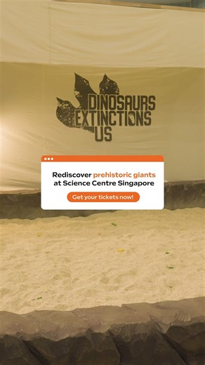 The past just came back to life! 🦕 Experience the wonder, the giants, and the science behind Earth’s greatest survivors at Dinosaurs I Extinctions I Us, presented by Science Centre Singapore and the Lee Kong Chian Natural History Museum, National University of Singapore. Tickets now available at the https://tickets.science.edu.sg/attraction/dinosaurs-extinctions-us-science-centre-singapore-69855 #sciencecentresg #thingstodosg #exploresg #extinction #dinosaurs #SCSDinos #DinosaursExtinctionsUs #