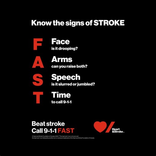 820 reactions · 163 shares | Stroke can happen at any age. Recognizing the signs of stroke and calling 9-1-1 immediately can mean the difference between life and death, or the difference between a better recovery and a lasting disability. Help us share the FAST signs of stroke. #BeatStroke #StrokeMonth | Heart & Stroke | Facebook