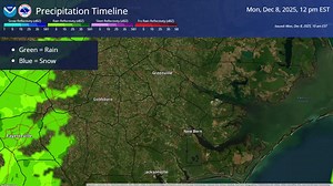 12/8 - 1030 AM: Good morning! We are still expecting rain to begin across ENC in the next couple of hours. A transition to a rain/snow mix is expected later this afternoon, becoming mostly snow for the northwestern Coastal Plain towards the evening commute time. | US National Weather Service Newport/Morehead City NC