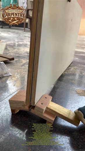 Perfect Door Hinge Installation Using Power Drill #woodworking #carpentry #diytools