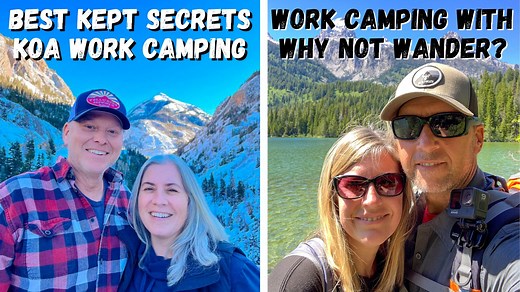 Work camping for KOA is such a great opportunity if you are looking for the security of a full-time job with benefits! Jeff and Sara from Wake Up & Wander share lots of great insider information about work camping for KOA as well as their other work camping experiences! In addition to the great work camping conversation, they are just wonderful people that we truly look forward to meeting in person one day! Thanks so much for watching! -Matt & Laurie Follow Wake Up & Wander: Instagram: https://w