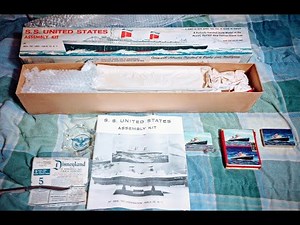 DEAL S.S. United States 28 inches Ocean Liner Model Ship Kit New in Box from 1955!
