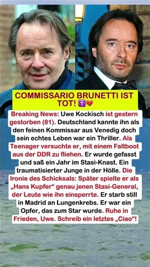 Uwe Kockisch: COMMISSARIO BRUNETTI IST TOT!