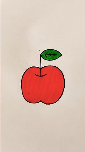 How to draw an Apple art tutorial for beginners #apple #drawing #drawingforkids