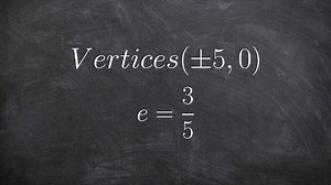 When given the vertices and eccentricity, find the equation of an ellipse