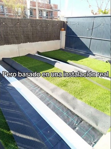 Artificial grass on soil