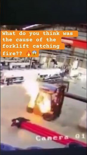 Forklift catches fire in warehouse #jjsafetyllc #safetyfirst #safetyfails
