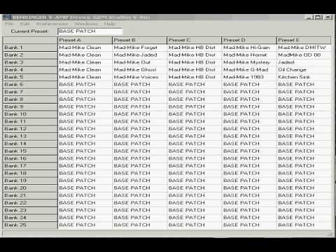 Behringer V-Amp Pro - Part II - Basic Software Windows