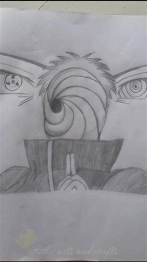 "Obito Uchiha Drawing 🎨👁️ Sharingan & Rinnegan Back View 🔥🌌"