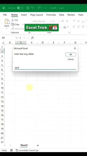 Just one click Excel will automatically create Calendar for you 🤩 #Excel #exceltricks #exceltips