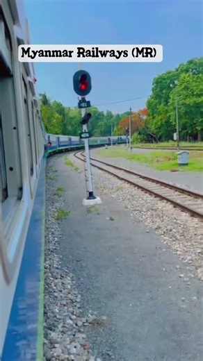 Myanmar Railways (MRM) Airbag train entering Mandalay Station